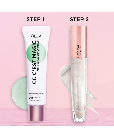 L'Or al Paris C est Magic Anti-Redness CC Cream and Glow Paradise Plumping and Hydrating Lip Gloss with Hyaluronic Acid and a Collagen Complex for a Fresh Clean Makeup Look CC Cream & Gloss - Buy Online on SooperMarket.com