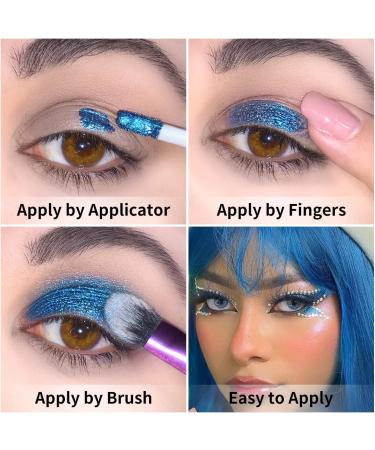 Oulac Liquid Glitter Eyeshadow - Metallic Blue Sparkly Eyeliner | Ocean Treasure (10) - Buy Online on SooperMarket.com