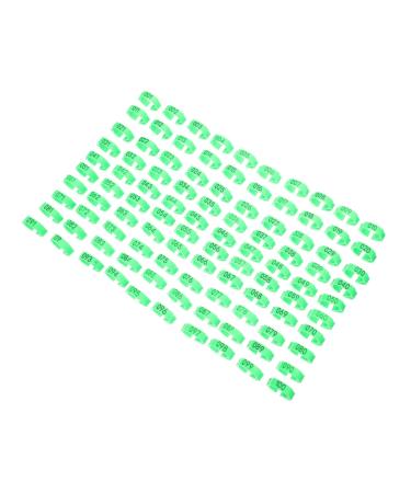 FOMIYES 200 Pcs Chicken Foot Ring Snap Tool Chicken Ankle Bands Foot Mark Ring with Numbers Rooster Charm 2X2X1CMx2pcs Greenx2pcs