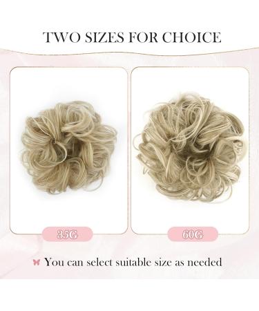 Vlasy Messy Bun Hair Piece | Curly Wavy Scrunchies Extensions | Synthetic Chignon Updo | Girls Hair Accessories (35g F16/613#) - Buy Online on SooperMarket.com