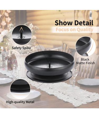 2-Piece Black Iron Column Candle Holder Set - 9cm Diameter Spike Holders for Wax & LED Candles - Perfect for Gardens Spas Weddings & Parties - Buy Online on SooperMarket.com