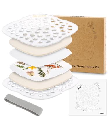 Aboofx Microwave Flower Press  Quickly Flower Pressing Kit  6.3 x 6.3 inch Microwave Flower Pressing Kit for Adults Fast Making Pressed Plant Specimen DIY Arts and Crafts  Ideal Gifts