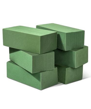 6 Pcs Floral Foam Blocks for Flower Arrangement (Larger Size 9 L x 4.3 W x 3 H) Wet and Dry Green Floral Foam for Wedding, Birthdays, Home Decorations