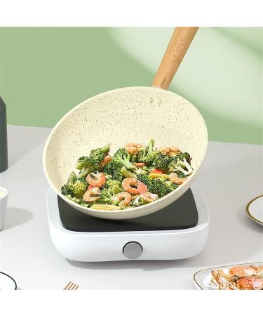 DELURA Saucepan White Durable Frying Pan Induction Cooker Gas Stove Grill Pans Cooking Pot Utensils Cookware for Kitchen Accessories Pot - Buy Online on SooperMarket.com