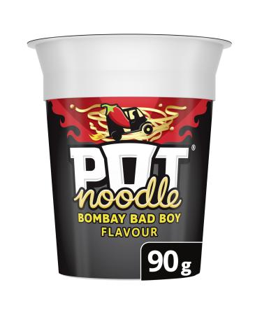 Pot Noodle Bombay Bad Boy Standard Pot instant vegan* snack quick to make noodles 90 g Bombay Bad Boy 90 g (Pack of 1)