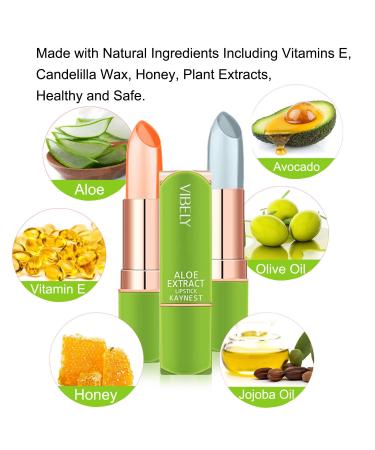 Kaynest Aloe Vera Lipstick Set-B - Long Lasting Moisturizing Lip Balm with Color Changing Magic Technology | 2 Pack - Buy Online on SooperMarket.com