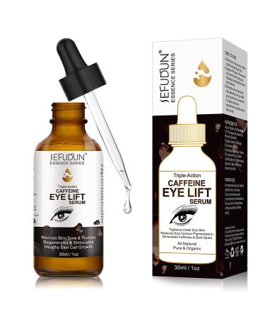 Caffeine Eye Serum for Women | Dark Circles, Puffiness, Eye Bags Treatment | Anti-Aging, Reduces Wrinkles, Fine Lines | 100% Pure Coffee Oil - 1 oz - Buy Online on SooperMarket.com