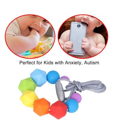 Safe & Vibrant Baby Teething Chew Necklace | Food Grade Silicone Teether - Style 1 - Buy Online on SooperMarket.com