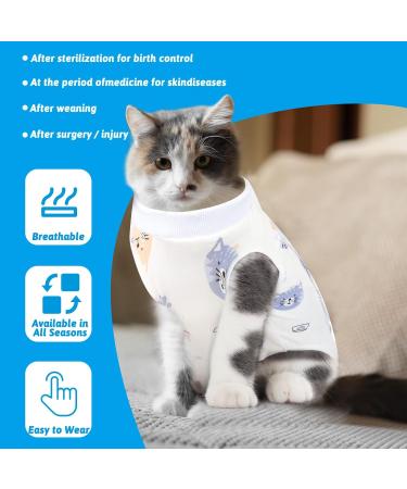 WLLHYF Cat Surgery Recovery Suit Breathable Kitten Onesie Full Bodysuit Clothes Post Neuter Surgery Spay Cone Anti Licking Abdominal Wound Protector for Small Male Female Pets (Medium) - Buy Online on SooperMarket.com