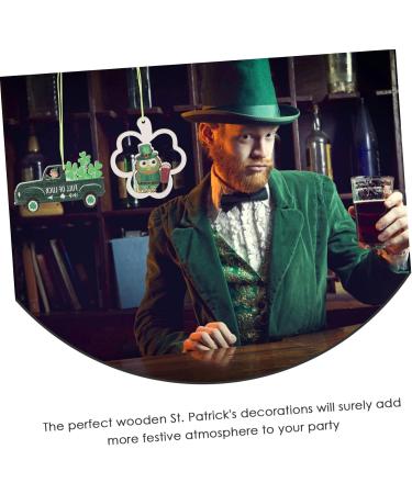 ABOOFAN 4 Boxes Wooden Patrick's Wall Exquisite Decors Wood Pendants Adorable Party Festival St of Hanging - Buy Online on SooperMarket.com