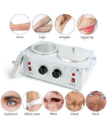 Beth Lee Professional Electric Double Wax Warmer Set - 41 Piece Hair Removal Kit with Hard Wax Beads, Applicator Sticks, and Dual Heater Machine - Buy Online on SooperMarket.com