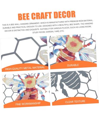 Cabilock 1pc Bee Garden Hanging Ornament Wall Pendant Wall Art Craft Wall Hanging Decoration Colorful Iron - Buy Online on SooperMarket.com
