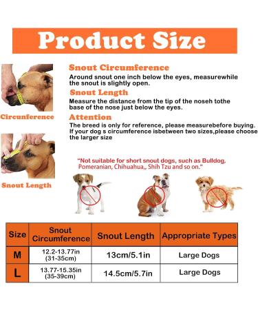 Breathable Basket Muzzle for Large Dogs | Adjustable Comfortable & Secure | Prevent Barks Biting & Chewing (35-39 cm Up to 60 lbs) - Buy Online on SooperMarket.com