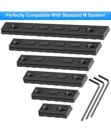 FANGOSS Mloc Picatinny Rails Set - 6 Pack with 3, 5, 7, 9, 11, 13 Slot Aluminum Sections - Includes 13 T-Nuts, Screws, and Allen Wrench - Buy Online on SooperMarket.com