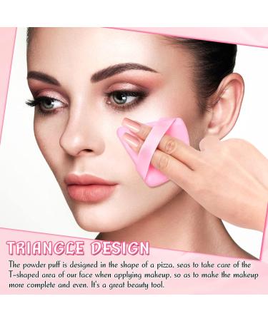 Prousky 6-Piece Dark Pink Triangle Makeup Powder Puffs - Soft Velour Puff for Pressed and Loose Powder, Ideal for Face Foundation and Mineral Makeup Application - Buy Online on SooperMarket.com