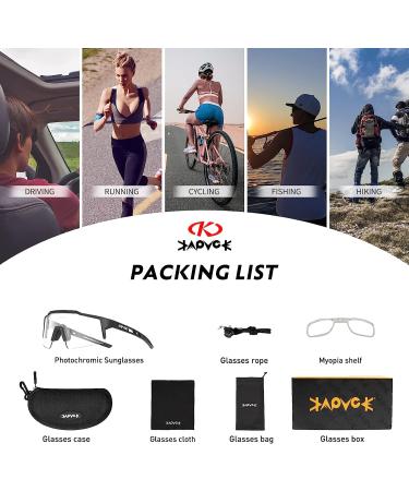 KAPVOE Photochromic Cycling Glasses | MTB Sunglasses with Clear Colorful Lenses - Buy Online on SooperMarket.com