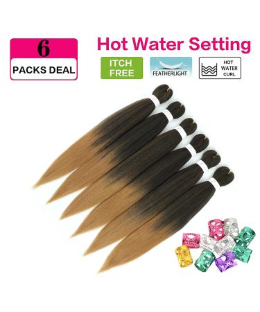 Xusuperb Pre-Stretched Braiding Hair - Ombre Blonde 26 inch Extensions | 6 Packs Soft Yaki-Textured Kanekalon Hair for Easy Braids (T1B/27#) - Buy Online on SooperMarket.com