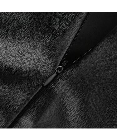 Sanahy Women's High Waisted Faux Leather Pencil Skirt with Split Detail - Black | Slim Fit Midi Hip Skirt | 5XL - Buy Online on SooperMarket.com