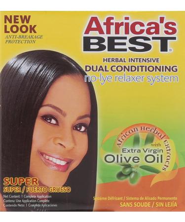 Africa's Best No-Lye Relaxer Kit - Dual Conditioning | Herbal Intensive | Superior Straightening & Nourishment - Buy Online on SooperMarket.com