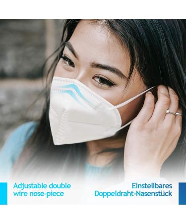 Virshields FFP2 Mundsprung Mask - 94% PFE 99.99% VFE EN 149 Certified 5 Layer Protection EU Made - White Breathing Protective Half Mask (30 Pack) - Buy Online on SooperMarket.com