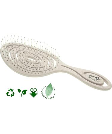 Head Jog 08 Paddle Brush with Flexible Soft Pin Bristles - Detangle Wet or Dry Hair, Ideal for Straight, Curly, and Wavy Hair - Original Collection Oatmeal - Buy Online on SooperMarket.com