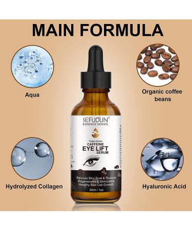Caffeine Eye Serum for Women | Dark Circles, Puffiness, Eye Bags Treatment | Anti-Aging, Reduces Wrinkles, Fine Lines | 100% Pure Coffee Oil - 1 oz - Buy Online on SooperMarket.com