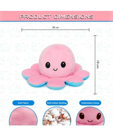 FASTEXX Octopus Reversible Plushies - Double-Sided Flip Mood Octopus Plush - Sweet Gift for Kids, Friends & Family - Pink/Blue - Buy Online on SooperMarket.com