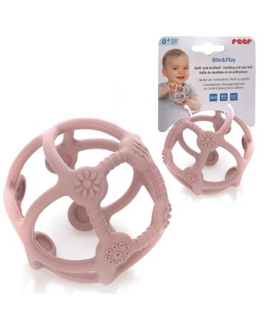 reer Bite&Play teething and grasping ball for babies teething ring and toy for toddlers great gift pink