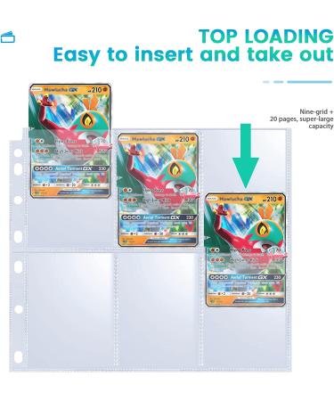 360 Pockets Binder Card Sleeves Double-Sided 9 Pocket Trading Card Pages for 3 Ring Binder  Clear Plastic Pages Sleeves for Sport Cards  Business Cards  Game Cards  Photos 20 - Buy Online on SooperMarket.com
