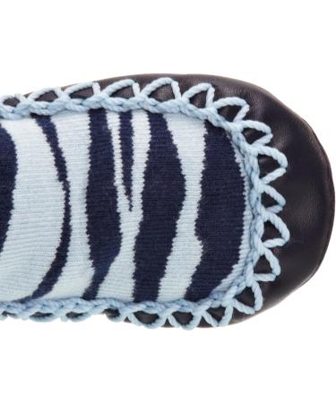 Mocc Ons Moccasin Style Slipper Socks - 6-12 Months Zebra Stripe | Comfy and Stylish Baby Footwear - Buy Online on SooperMarket.com