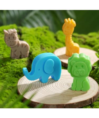 Woodland Baby Shower Soaps Favors Set - 4 Jungle Animal Shape Mini Soaps with Bags & Thank You Card | Perfect Kids Birthday Party Decor & Gifts - Buy Online on SooperMarket.com