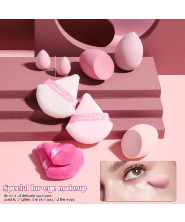 BS-MALL Pink Makeup Sponge & Triangle Puff Set - 10 Soft Pearl Cotton Sponges for Flawless Foundation & Concealer Application - Perfect for Detailed Makeup - Buy Online on SooperMarket.com
