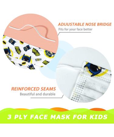 50 Pcs Kid Tie-Dye Disposable Face Masks - Blue | Adjustable Nose Clip & Elastic Earloop | Non-Medical Masks for Boys & Girls - Buy Online on SooperMarket.com