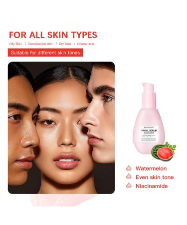 Brightening Watermelon Serum | Hydrating Glow Dew with Hyaluronic Acid & Vitamin E for Even Skin Tone | 60ml Facial Serum for Dark Spots & Smooth Skin - Buy Online on SooperMarket.com