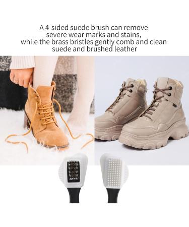 2Pcs Premium 4 Sided Suede Brush for Shoes - Multipurpose Matte Leather Care Tool for Stain Removal and Cleaning Shoes/Boots - Buy Online on SooperMarket.com