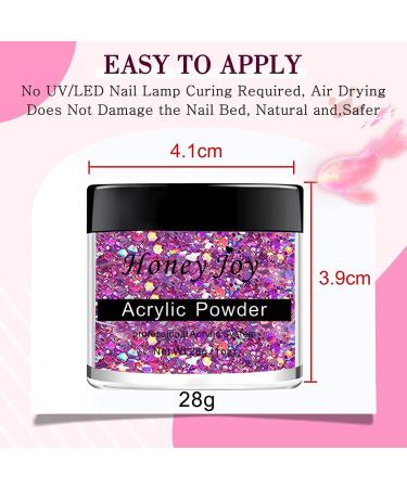 28g Pink Glitter Acrylic Nail Powder for French Manicure - HJ-NAP017-No.43 - Buy Online on SooperMarket.com