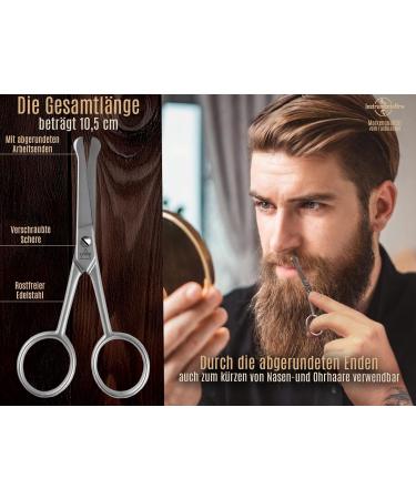 Premium Bartscher Stainless Steel Nasal & Beard Hair Scissors - 10.5 cm Round Tip for Safe Trimming - Buy Online on SooperMarket.com