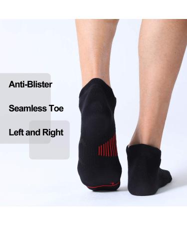 FITRELL Men's 6 Pack Ankle Running Socks Low Cut Cushioned Athletic Sports Socks Black+Red - Size 9-12 - Buy Online on SooperMarket.com