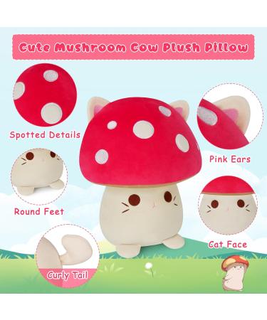 Yamepuia Mushroom Cat Plush Pillow - 11 Stuffed Animal Toy for Kids - Birthday Gift for Girls and Boys - Buy Online on SooperMarket.com