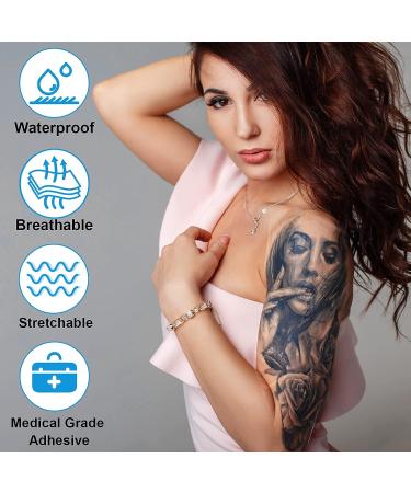 Serfeymi Tattoo Aftercare Waterproof Bandage | Tattoo Cover Up Tape | Transparent Film Dressing | Second Skin Bandage | 2 Rolls - Buy Online on SooperMarket.com