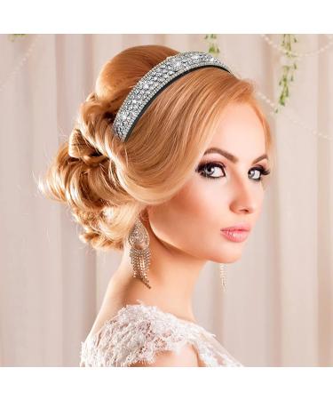 Sparkling Bling Black Headband for Women - Crystal Diamond Rhinestone Hair Accessories - Buy Online on SooperMarket.com
