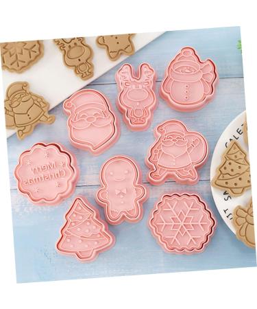 ABOOFAN 8pcs Christmas Cartoon Pie Chocolate Fudge Christmas Cookie Stamper Lovely Cookie Mold 3D Candy Tool - Buy Online on SooperMarket.com