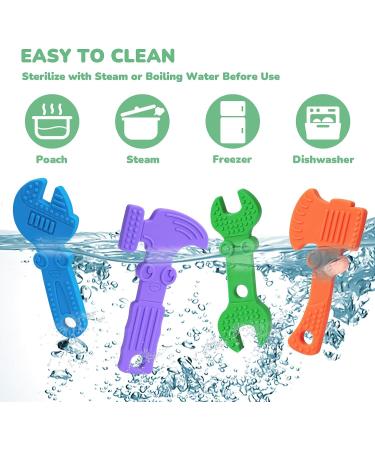 TYRY.HU BPA Free Silicone Teething Toys - Baby Toothbrush Teether Chew Toy Set for Newborns - 4pcs (C) - Buy Online on SooperMarket.com