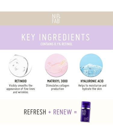 Nip+Fab Retinol Fix Overnight 0.1% Retinol Cream with Hyaluronic Acid - 1.7 Fl. Oz. Night Cream for Pigmentation, Dark Spots, and Pro-Age Facial Care - Buy Online on SooperMarket.com