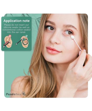 PandaBaw 2 x Extra Soft Reusable Cotton Swabs - Silicone Qtip for Ears & Makeup Removal - Eco-Friendly Pink Ear Swabs - Buy Online on SooperMarket.com