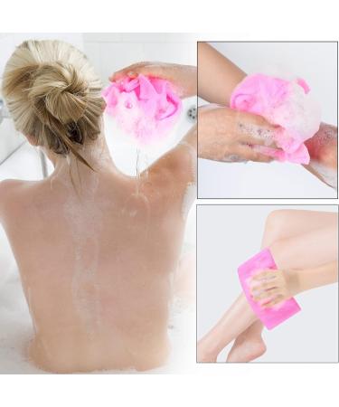 Gukasxi Exfoliating Washcloth Towel 4-Pack - Dual-Sided 11x35.5 inches Nylon Bath Towel for Body Exfoliation and Scrubbing - Buy Online on SooperMarket.com