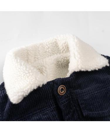Volunboy Toddler Corduroy Sherpa Jacket - Blue | 18 Months | Warm Fleece Lining | Button Down Coat for Baby Boys & Girls - Buy Online on SooperMarket.com