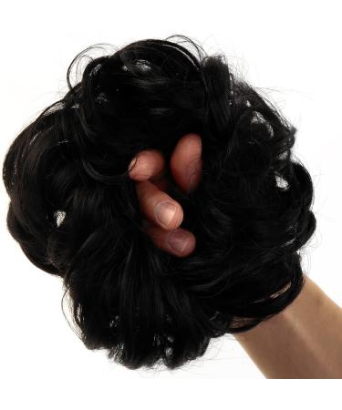 JJstar 2PCS Curly Fake Hair Buns Donut Tousled Updo - Jet Black - Buy Online on SooperMarket.com