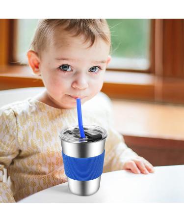 Vermida Kids 12oz Stainless Steel Cups with Straws and Lids - Spill Proof Tumbler for Toddlers - Metal Sippy Cups for School and Outdoor Activities - Green/Orange/Blue (Pack of 3) - Buy Online on SooperMarket.com