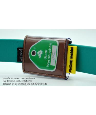 Premium Nappa Leather Dog Bag 30x40mm - 6 Colors Waterproof 2 Compartments Address Cards & Velcro Fastener - Buy Online on SooperMarket.com